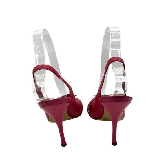 BCBGMaxAzria Pink and Green Floral Heels - Picture 4 of 7